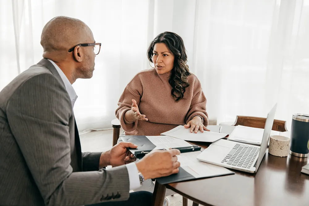 Accountant meeting with a client