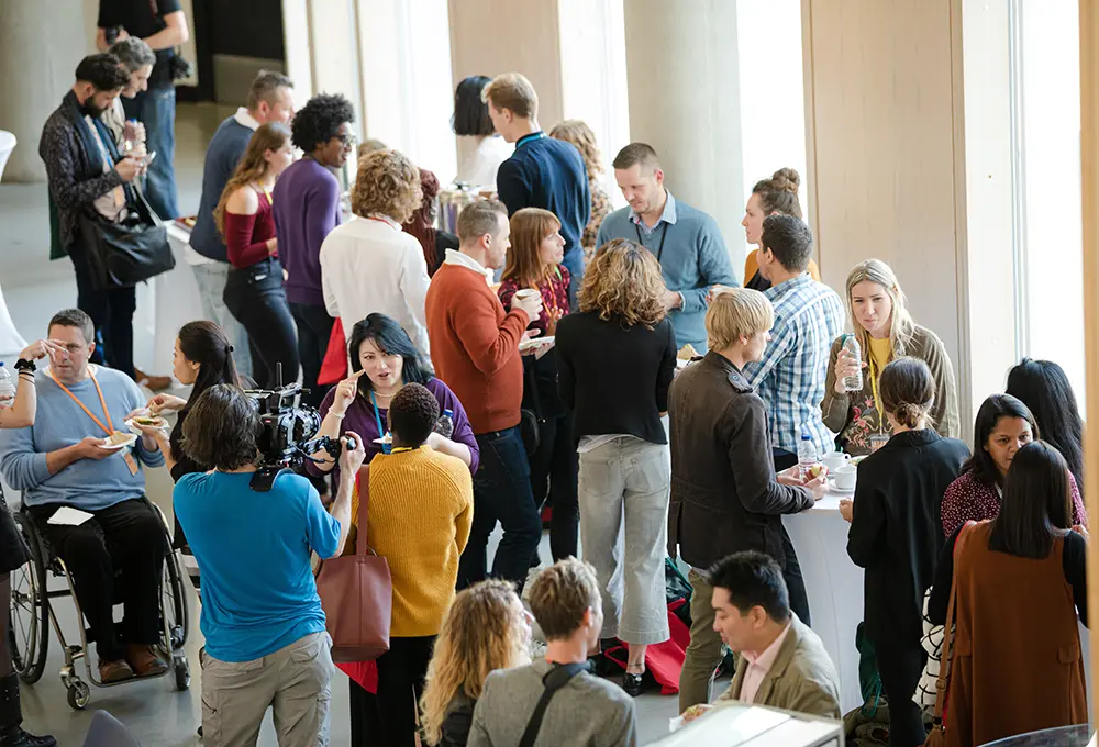 Group on break in between conference sessions